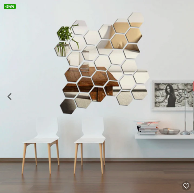 Espejo Hexagonal "ReflejaTuEstilo - 12 UNIDADES