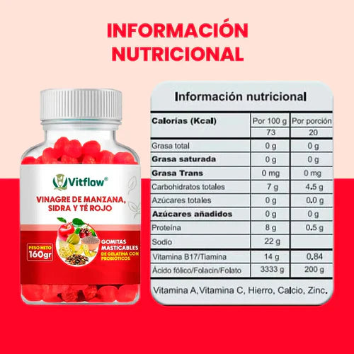 Gomitas de Vinagre de Manzana, Sidra y Té Rojo