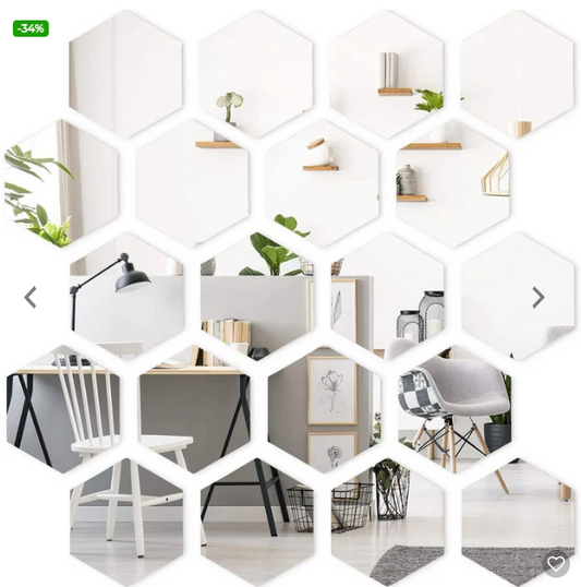 Espejo Hexagonal "ReflejaTuEstilo - 12 UNIDADES